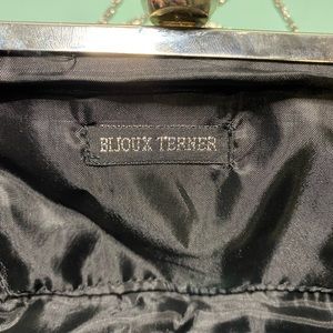 bijoux terner black leather clutch